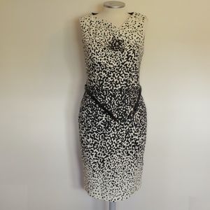 NWOT Nine West Black and White Belted Pencil Dress